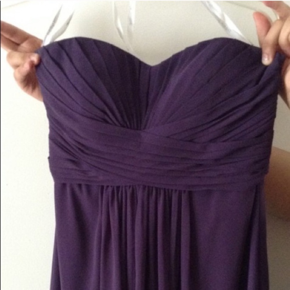 David’s bridal strapless bridesmaid dress